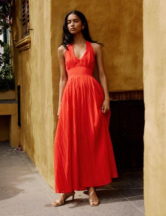 Nobody's Child Red Halter Neck Marceline Midi Dress