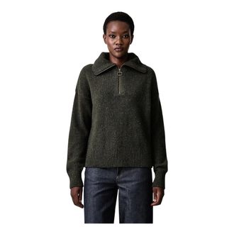 Barbour Lavensdale Half Zip - - Knitwear - Donna - Verde - M