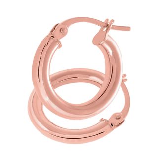 Diamant L'éternel 9ct roségouden klassieke hoepeloorbellen