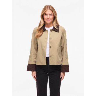 Vila Korte trenchcoat uit twee stoffen