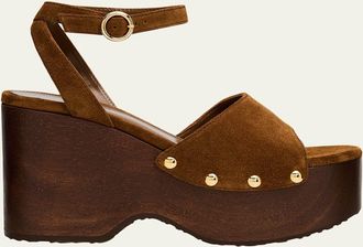 Gianvito Rossi Suede Ankle-Strap Platform Sandals