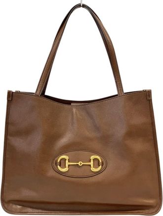 Gucci Brown Leather Tote Bag (Pre-Owned)