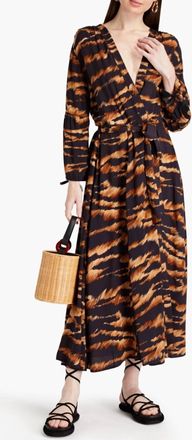 Melissa Odabash Gabby Maxi Kaftan Dress In Tiger Print