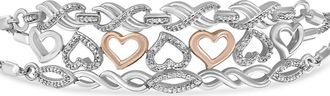 House of Brilliance Sterling Silver Diamond Accent 3 Piece Adjustable Bolo Bracelet Set