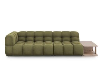 Cosmopolitan Design Sof&aacute; modular derecho 4 plazas de terciopelo verde claro