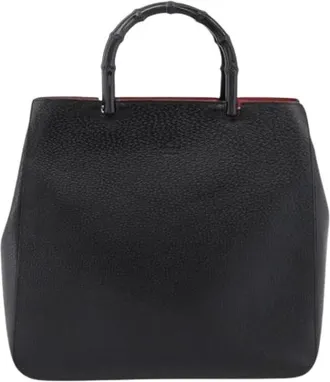 Gucci Bolso Tote de Cuero Pre-owned - Pre-owned - Mujer - Negro - ONE SIZE