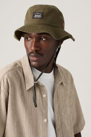 Levi's Bay Drawstring Bucket Hat - Hombre - M - Verde / True Olive