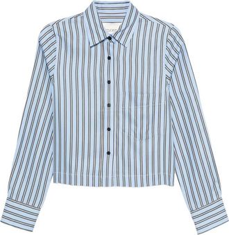 Closed Striped Cropped Shirt