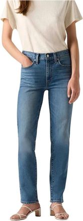 Levi's 724 High Rise Slim Straight Jeans - Dames - Slim Fit Jeans - Blauw - W25 L30 - Denim - Jeans