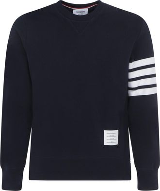 Thom Browne Mens Cotton Sweatshirt Navy Sweatshirts Sweater