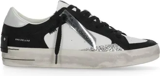 Crime London White Sk8 Deluxe Glitter Sneakers