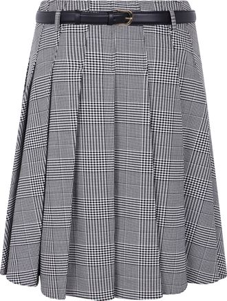 Self Portrait Prince Of Wales Check Pleated Midi Skirt