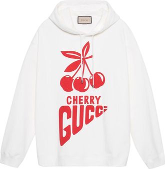 Gucci Cherry Gucci Cotton Sweatshirt Ivory 681220-XJD1C-9275