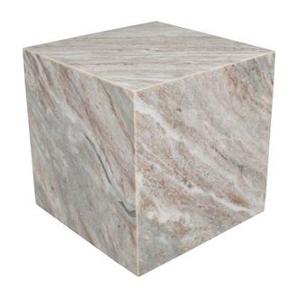 Jonathan Y Designs Felix 15 Contemporary Natural Marble Handmade Cube End Table in Gray/beige at Nordstrom