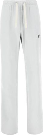 Palm Angels Monogram Geborduurde Broek met Trekkoord - Heren - Sweatpants - Blauw - XS - Katoen - Broeken
