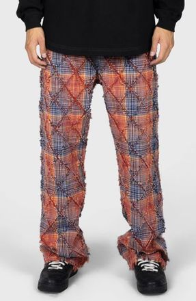 Pleasures Mystic Flannel Pants in Orange at Nordstrom, Size Small