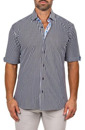 Maceoo Galileo Marthy Short Sleeve Button-Up Shirt in White at Nordstrom, Size 7