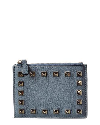 Valentino Rockstud Grainy Leather Card Case