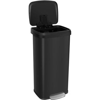 Costway Pattumiera da cucina in acciaio inox da 68 litri, rettangolare con pedale ammortizzato, contenitore per deodoranti, coperchio a chiusura