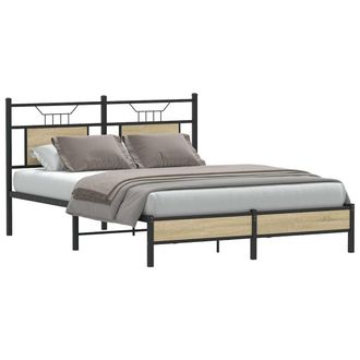 Berkfield Home Decorative Bed Frame without Mattress Sonoma Oak 137x190 cm Engin in Black
