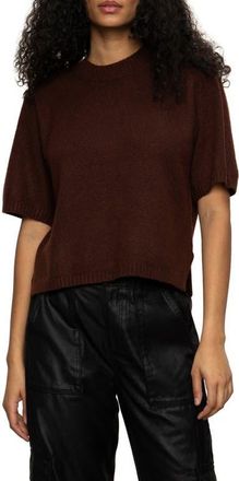 Sanctuary Short Sleeve Sweater in Chicory Brown at Nordstrom, Size X-Large