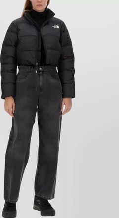The North Face cropped high collar quilted jacket
