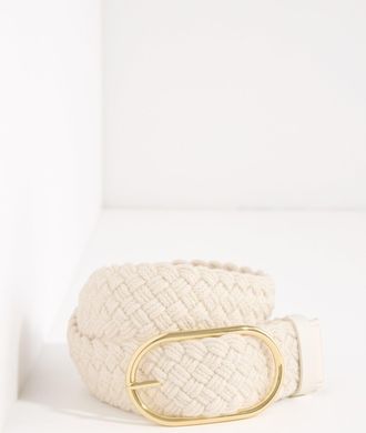 Talbots Braided Rope Belt - Ivory - Medium Talbots