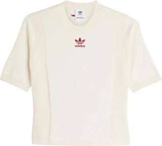 adidas Gebreid T-shirt met panelen Wit - Dames - Sportshirts - Wit - M - Polyester - Fitness