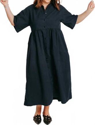 PRAIRIE UNDERGROUND Que Sera Sera Midi Dress In Midnight