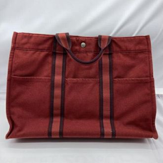 Herm&egrave;s Fourre Tout Red Color Tote Bag (Pre-Owned)