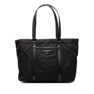 Prada Pre-owned Prada Saffiano Trimmed Tessuto Tote Ladies ZEQDDNMNOXHFGSOE