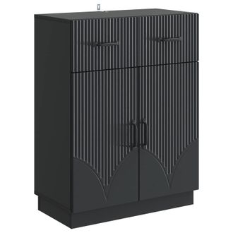 vidaXL Aparador Con Caj&oacute;n Negro 66 X 34,5 X 87 Cm Madera De Ingenier&iacute;a Vidaxl