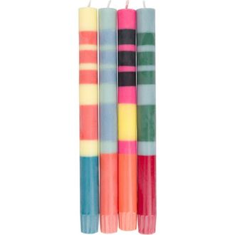 British Colour Standard Striped Dinner Candles - Set of 4 in Red/blues at Nordstrom