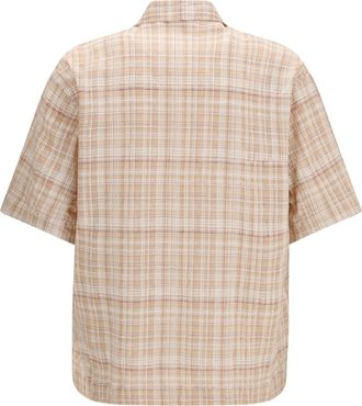 Sunflower Mens Adam Short-Sleeved Shirt Sand Cotton; Elastane