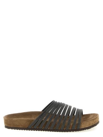 Brunello Cucinelli Womens Precious Straps Slides