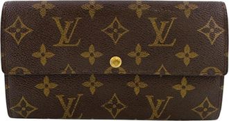 Louis Vuitton Brown Leather Wallet (Tri-Fold) (Pre-Owned)