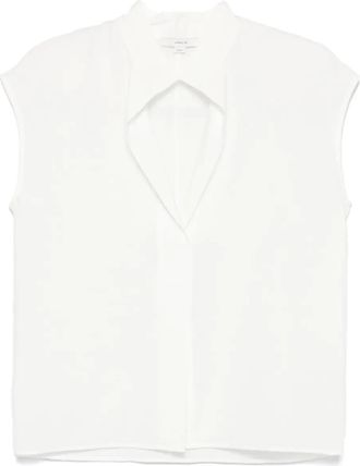 Vince Blusa in voile con maniche ad aletta - Bianco
