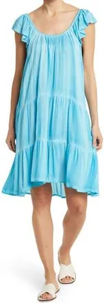 Boho Me Tiered Off-the-Shoulder Dress in Turq at Nordstrom Rack, Size X-Small