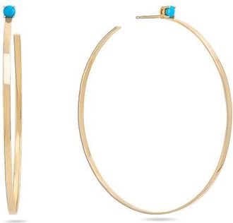 Lana Jewelry Sunrise 14K Gold Turquoise Hoop Earrings in Yellow Gold at Nordstrom