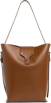 AllSaints Miro Leather Shoulder Bag in Sepia Brown at Nordstrom Rack