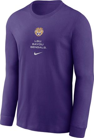 Nike LSU Sideline Nike Mens Dri-FIT College Long-Sleeve T-Shirt in Purple | 02EW51LLSN-LDX
