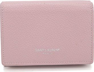 Saint Laurent Pink Leather Wallet (Tri-Fold) (Pre-Owned)