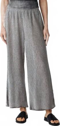 Eileen Fisher Woven Plissé Wide-Leg Pant In Nimbus