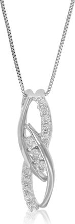 Vir Jewels 1/8 cttw Lab Grown Diamond 3 Stone Bypass Pendant Necklace.925 Sterling Silver 1/6 Inch With 18 Inch Chain