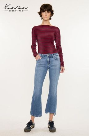 Kancan Savanna Essentials Mid Rise Cropped Flare Jeans in Medium Wash at Nordstrom, Size 25