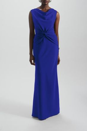 Amsale Twist Crepe Dress in Cobalt at Nordstrom, Size 16