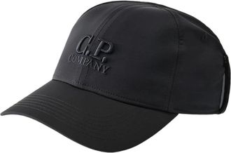 C.P. Company Gerecyclede Chrome-R Google Cap met gebogen klep - unisex - Petten - Blauw - XL - Polyester - Accessoires