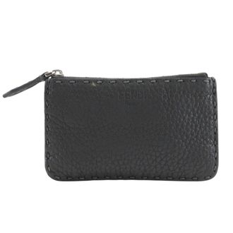 Fendi Selleria Gray Leather Coin Purse/Coin Case (Pre-Owned)