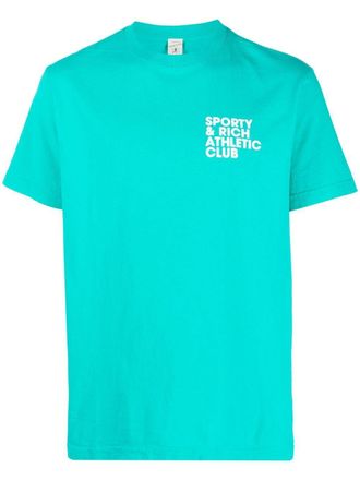 Sporty & Rich logo-print short-sleeve T-shirt - unisex - Cotton - S - Green