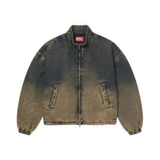 Diesel De-Flower-S Jacket - Dames - Jassen - Blauw - Maat: S Denim